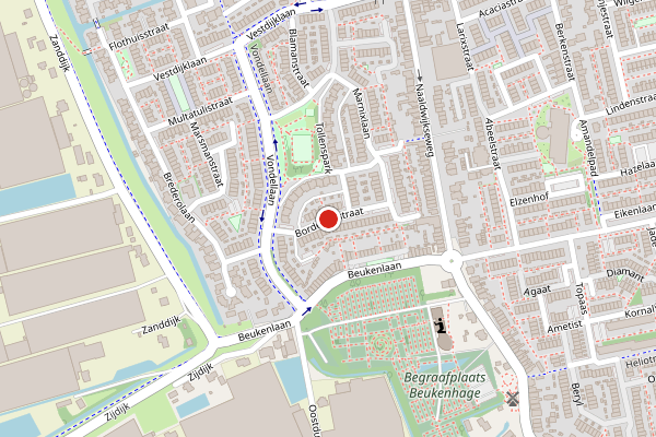 Brandweer-melding op Bordewijkstraat, 's-Gravenzande op 28 juni, kaart-overzicht