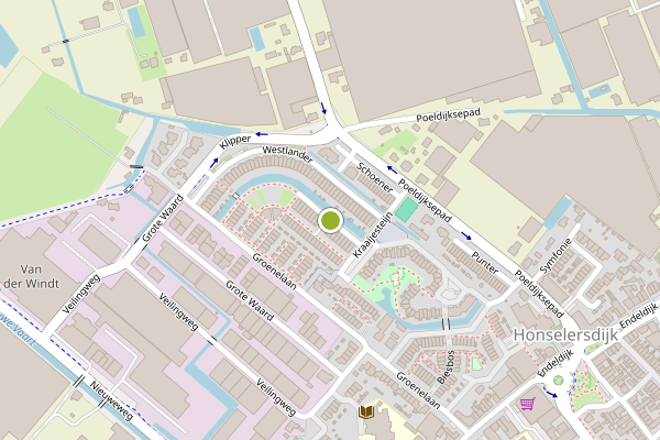 Ambulance-melding op Tjalk, Honselersdijk op 28 juni, kaart-overzicht