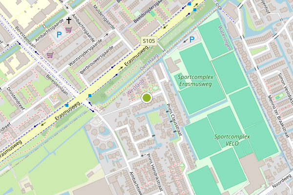 Ambulance-melding op Prins Clausstraat, Wateringen op 28 juni, kaart-overzicht