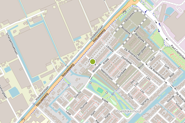 Ambulance-melding op Levada, Poeldijk op 1 juli, kaart-overzicht