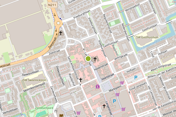 Ambulance-melding op Langestraat, 's-Gravenzande op 7 mei, kaart-overzicht