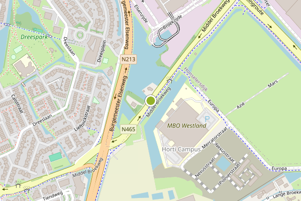 Ambulance-melding op Middel Broekweg, Honselersdijk op 5 juli, kaart-overzicht
