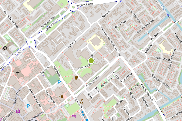 Ambulance-melding op Sint Martinusstraat, Naaldwijk op 8 mei, kaart-overzicht