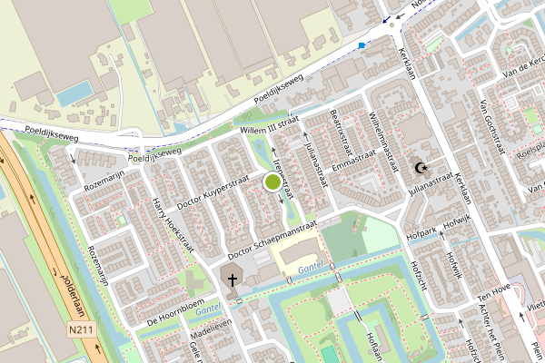Ambulance-melding op Irenestraat, Wateringen op 6 juli, kaart-overzicht