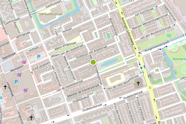 Ambulance-melding op Mr. Schokkingstraat, 's-Gravenzande op 8 mei, kaart-overzicht