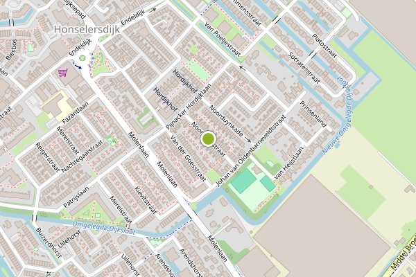 Ambulance-melding op Noorduynstraat, Honselersdijk op 7 juli, kaart-overzicht