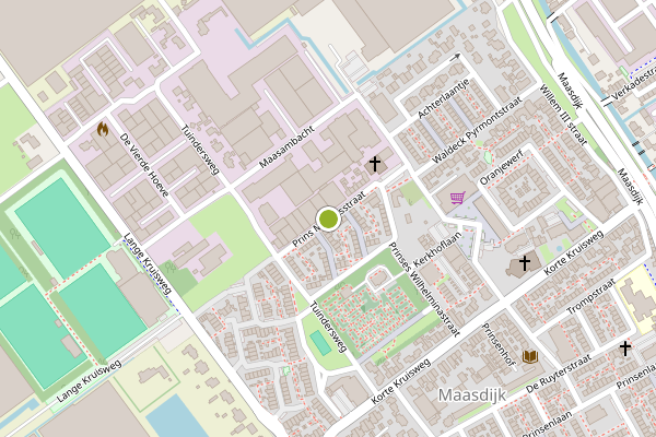 Ambulance-melding op Prins Mauritsstraat, Maasdijk op 8 juli, kaart-overzicht