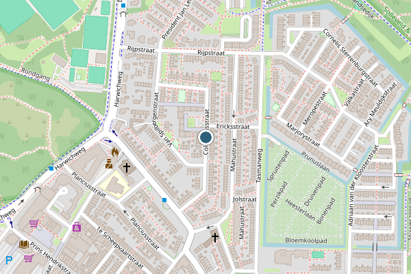 Politie-melding op Columbusstraat, Hoek van Holland op 8 juli, kaart-overzicht