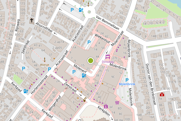 Ambulance-melding op Molenstraat, Monster op 9 mei, kaart-overzicht