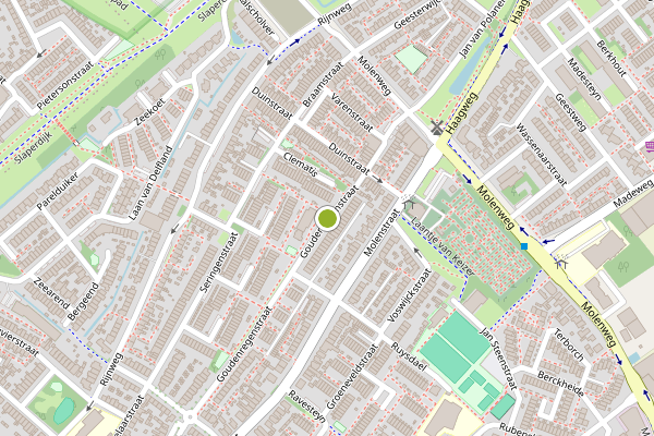 Ambulance-melding op Goudenregenstraat, Monster op 9 mei, kaart-overzicht