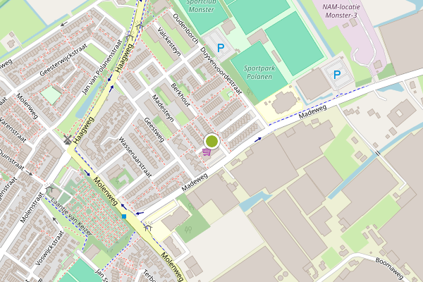 Ambulance-melding op van Brederodestraat, Monster op 10 juli, kaart-overzicht