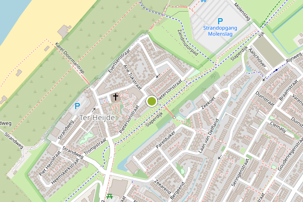 Ambulance-melding op Pietersonstraat, Ter Heijde op 11 juli, kaart-overzicht