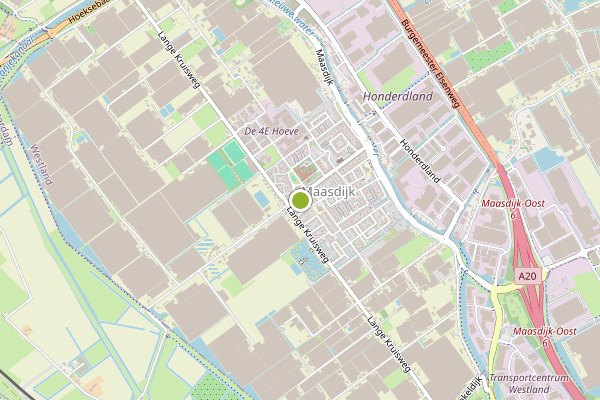 Ambulance-melding op Greenpack Honderdland, Maasdijk op 12 juli, kaart-overzicht
