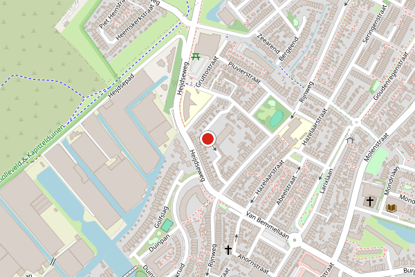 Brandweer-melding op Parallelweg, Monster op 12 juli, kaart-overzicht