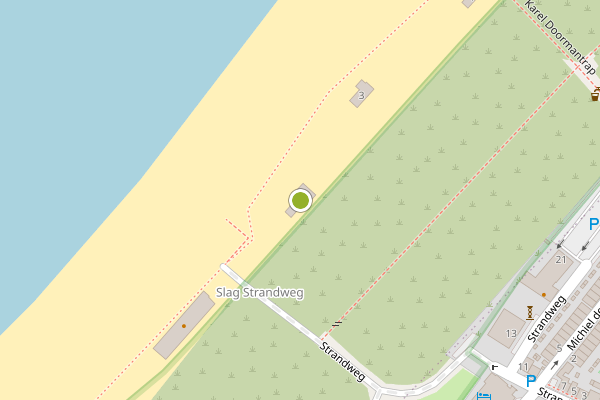 Ambulance-melding op Strandweg, Monster op 13 juli, kaart-overzicht