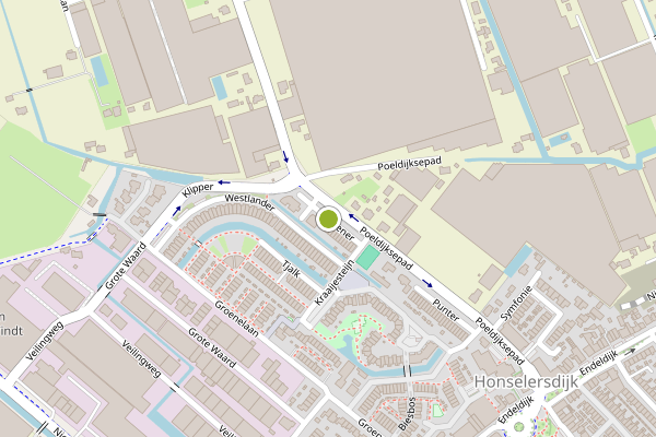 Ambulance-melding op Schoener, Honselersdijk op 14 juli, kaart-overzicht