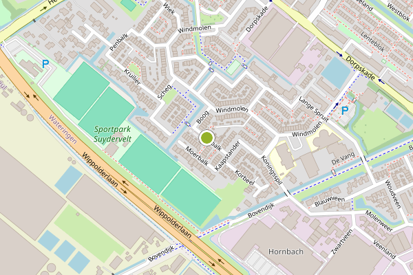 Ambulance-melding op Kruisbalk, Wateringen op 14 juli, kaart-overzicht