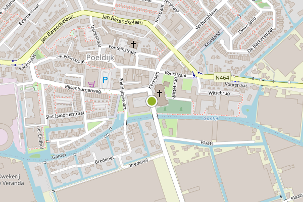 Ambulance-melding op Kerklaan, Poeldijk op 15 juli, kaart-overzicht