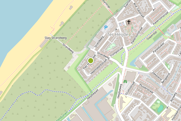 Ambulance-melding op Piet Heinstraat, Ter Heijde op 16 juli, kaart-overzicht