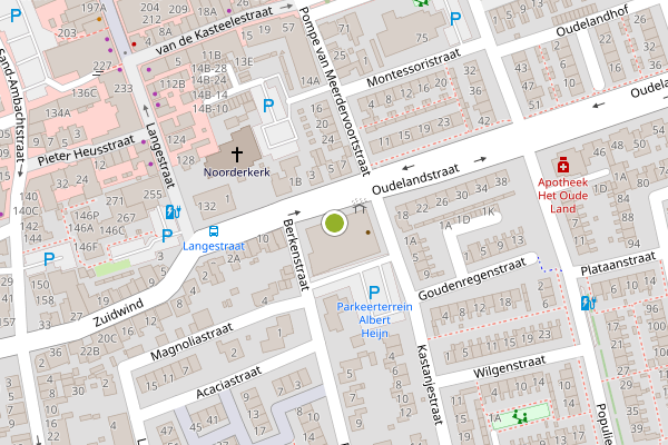 Ambulance-melding op Oudelandstraat, 's-Gravenzande op 16 juli, kaart-overzicht