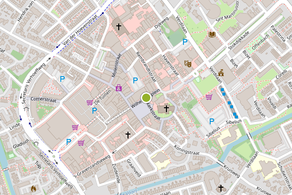 Ambulance-melding op Wilhelminaplein, Naaldwijk op 16 juli, kaart-overzicht