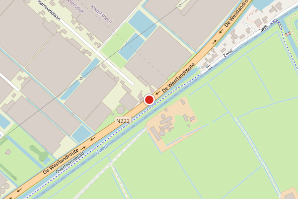 Brandweer-melding op De Westlandroute, Honselersdijk op 16 juli, kaart-overzicht