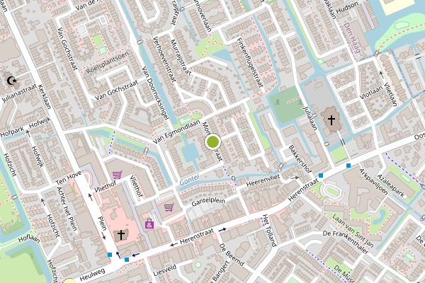Ambulance-melding op Mommastraat, Wateringen op 17 juli, kaart-overzicht
