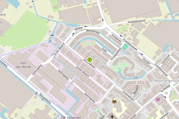 Ambulance-melding op Groenelaan, Honselersdijk op 17 juli, kaart-overzicht