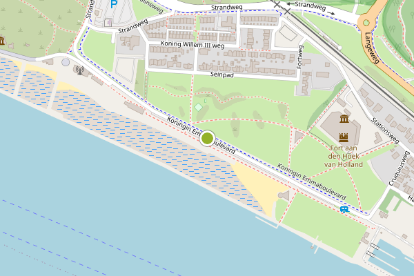 Ambulance-melding op Koningin Emmaboulevard, Hoek van Holland op 9 mei, kaart-overzicht