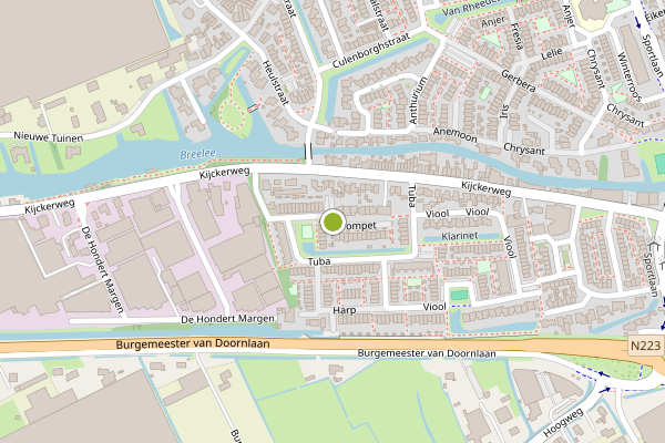 Ambulance-melding op Trompet, De Lier op 18 juli, kaart-overzicht