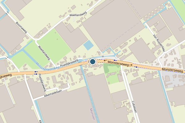 Politie-melding op Monsterseweg, Monster op 10 mei, kaart-overzicht