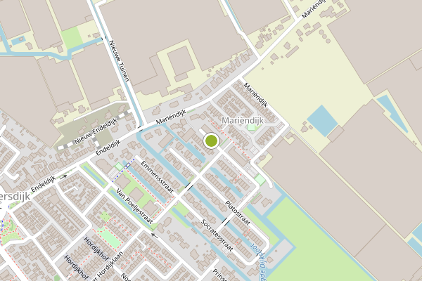 Ambulance-melding op Van der Marelstraat, Honselersdijk op 10 mei, kaart-overzicht