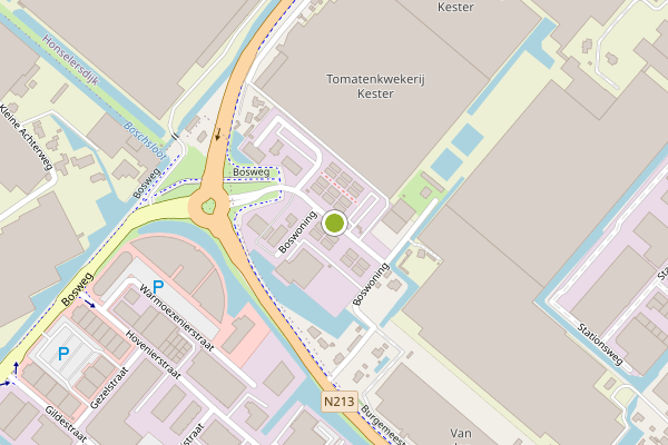 Ambulance-melding op Boswoning, Honselersdijk op 10 mei, kaart-overzicht