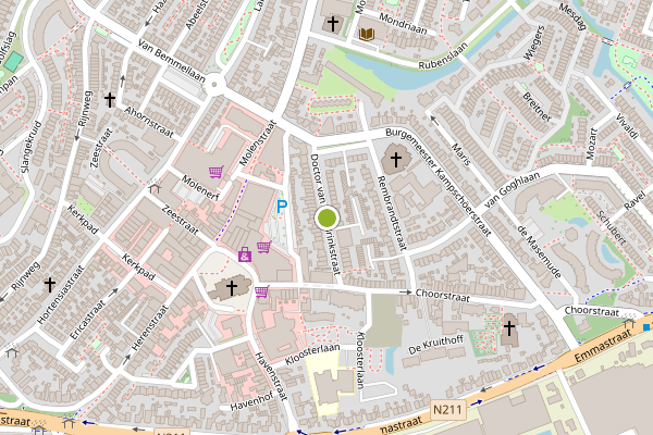 Ambulance-melding op Dr van den Brinkstraat, Monster op 19 juli, kaart-overzicht