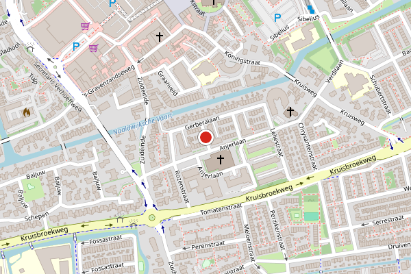 Brandweer-melding op Gerberalaan, Naaldwijk op 10 mei, kaart-overzicht
