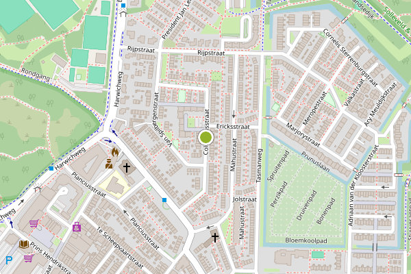 Ambulance-melding op Columbusstraat, Hoek van Holland op 20 juli, kaart-overzicht