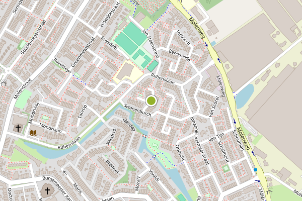 Ambulance-melding op Starkenborgh, Monster op 13 mei, kaart-overzicht