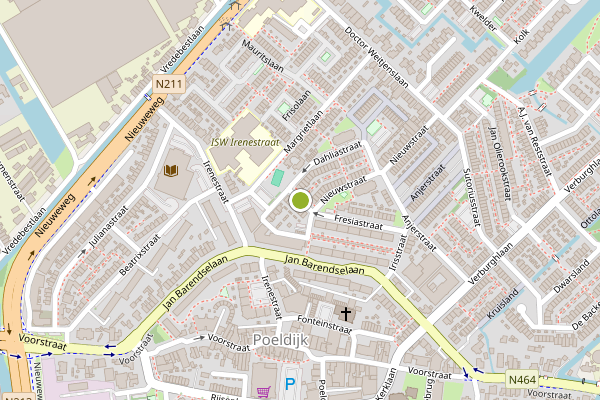 Ambulance-melding op Rozenstraat, Poeldijk op 13 mei, kaart-overzicht