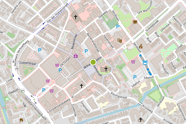 Ambulance-melding op Wilhelminaplein, Naaldwijk op 22 juli, kaart-overzicht