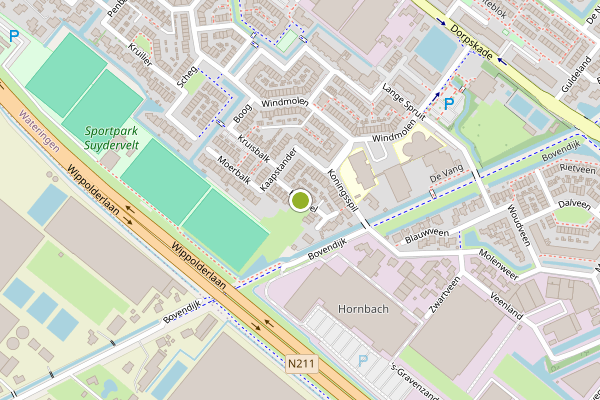 Ambulance-melding op Korbeel, Wateringen op 24 juli, kaart-overzicht