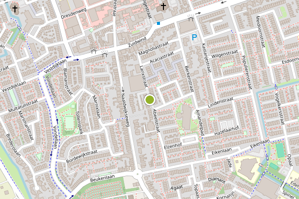 Ambulance-melding op Larixstraat, 's-Gravenzande op 13 mei, kaart-overzicht