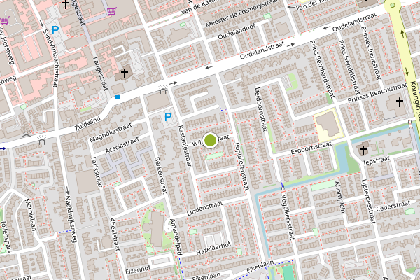 Ambulance-melding op Wilgenstraat, 's-Gravenzande op 16 mei, kaart-overzicht