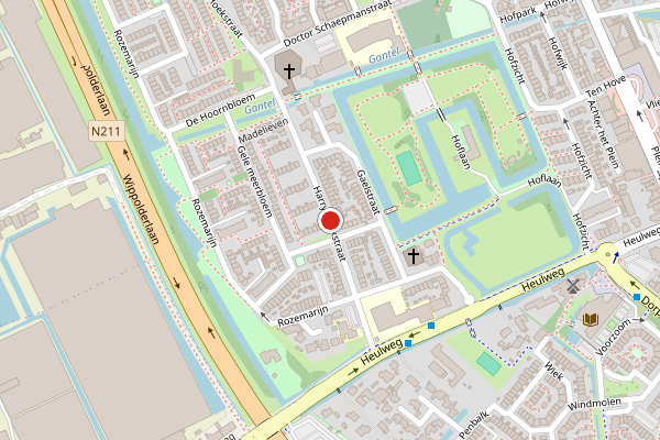 Brandweer-melding op Harry Hoekstraat, Wateringen op 15 mei, kaart-overzicht