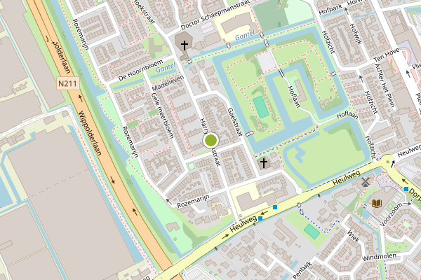 Ambulance-melding op Harry Hoekstraat, Wateringen op 15 mei, kaart-overzicht