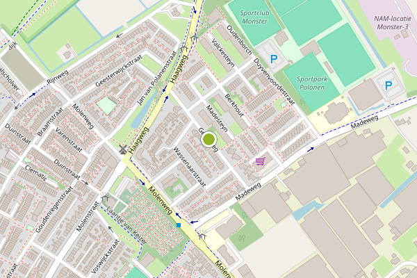 Ambulance-melding op Geestweg, Monster op 17 mei, kaart-overzicht