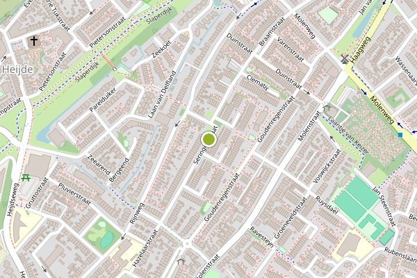 Ambulance-melding op Seringenstraat, Monster op 27 juli, kaart-overzicht