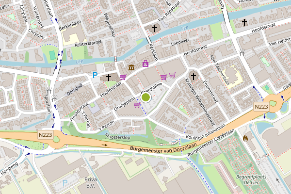 Ambulance-melding op Oranjeplein, De Lier op 28 juli, kaart-overzicht
