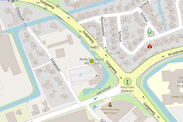 Ambulance-melding op Galgepad, Naaldwijk op 31 juli, kaart-overzicht