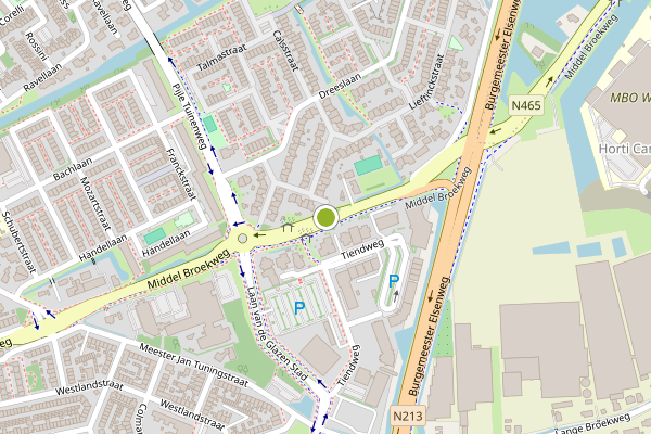 Ambulance-melding op Middel Broekweg, Naaldwijk op 1 augustus, kaart-overzicht