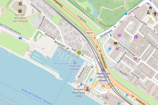 Ambulance-melding op Stationsweg, Hoek van Holland op 1 augustus, kaart-overzicht